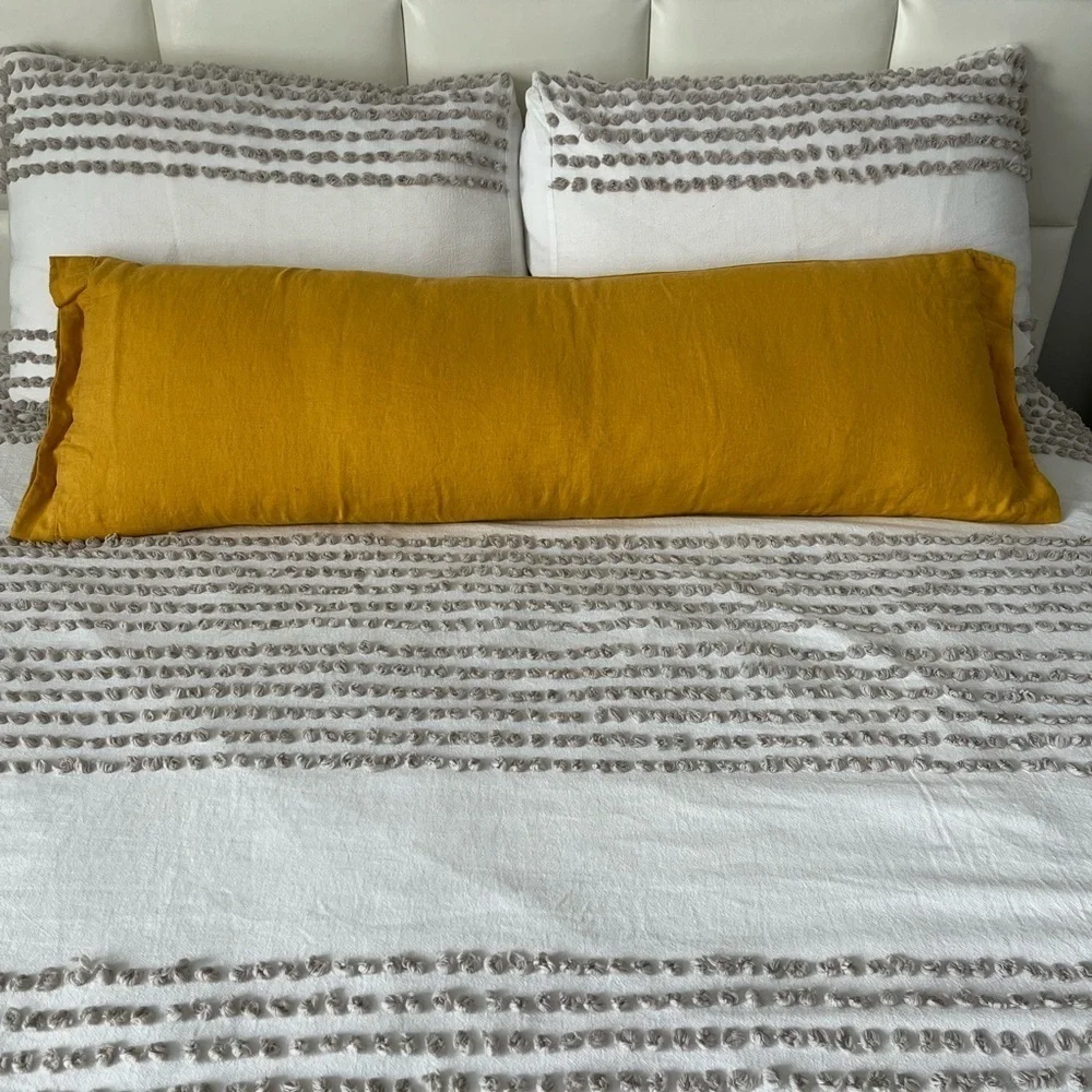 Serena & Lily 100% Linen Boothbay Sunflower 14”x40” Pillow Cover NWT Coastal